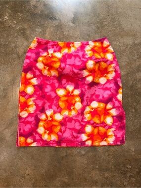 Sideout Floral Mini Skirt Pink Orange Tropical Y2K Summer Women’s Size 3